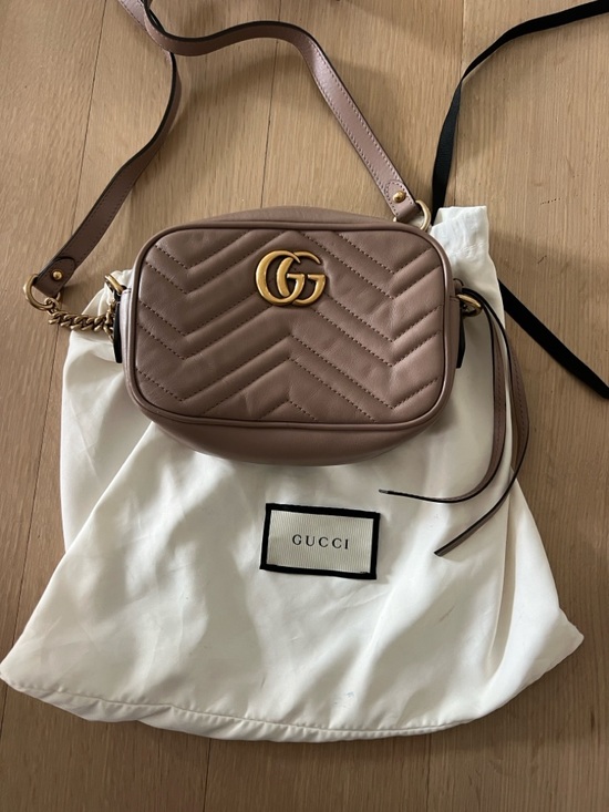 Gucci Handbags - Gucci Marmont mini Leather Camera Bag in rose